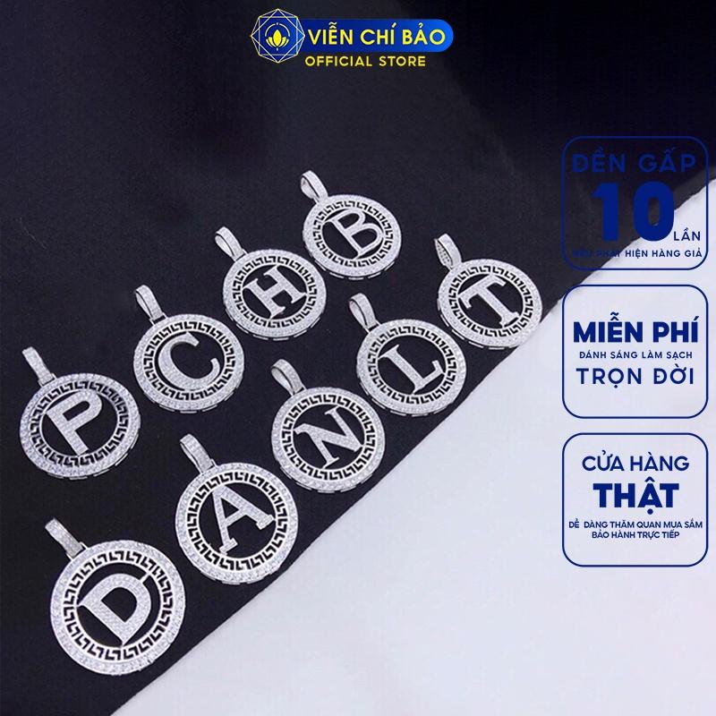 Mặt dây chuyền bạc nam chữ cái theo tên chất liệu bạc 925 thời trang phụ kiện trang sức nam Viễn Chí Bảo M300524