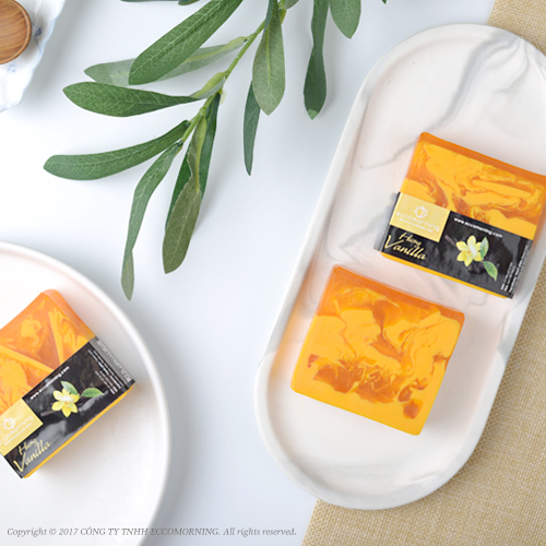 Xà Bông Thiên Nhiên Handmade eccomorning Hình Vuông Hương Vanilla – Vanilla Soap