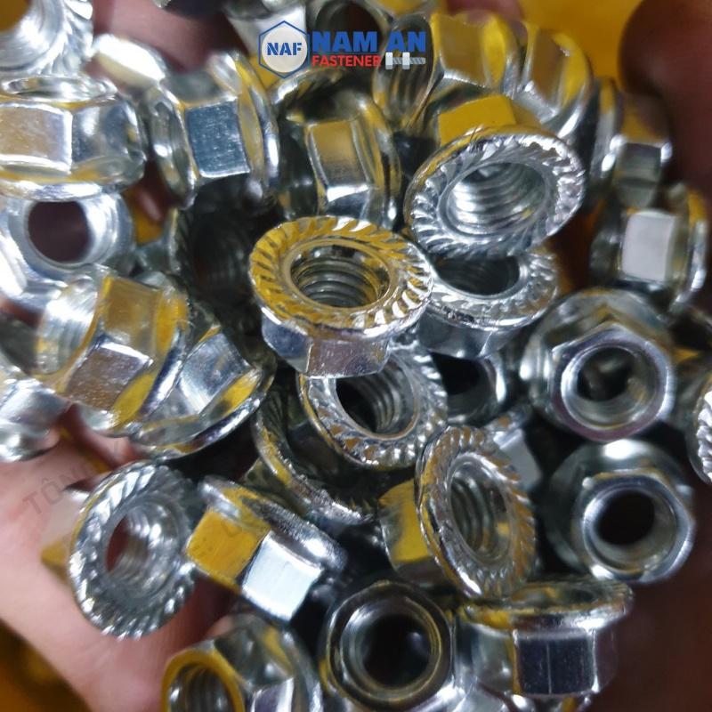 50 con Đai ốc liền long đen M12 cấp bền 8.8 Mạ trắng, mạ cầu vồng, ê cu M12 liền long đen