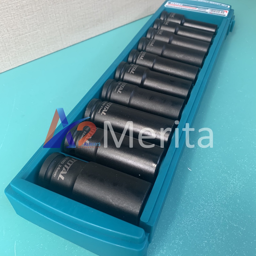Bộ đầu tuýp 1/2&quot; 10 chi tiết dài 78mm Total THKISD12102L