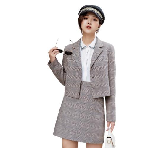 Chân váy chữ A họa tiết kẻ caro SYO V6820016
