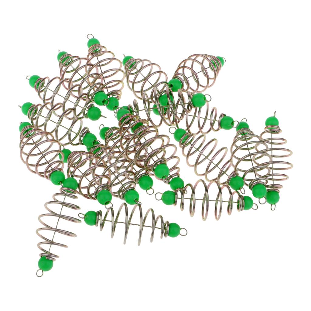 20pcs Spring/Coil Inline Fishing Feeders, Baits Cage Carp Fishing Tackle S