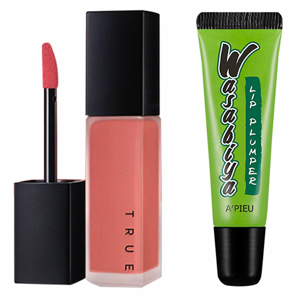 Combo Son Kem A'Pieu True Matt CR02 (5.7g) và Son Dưỡng A'Pieu Wasabiya Lip Plumper (10g)