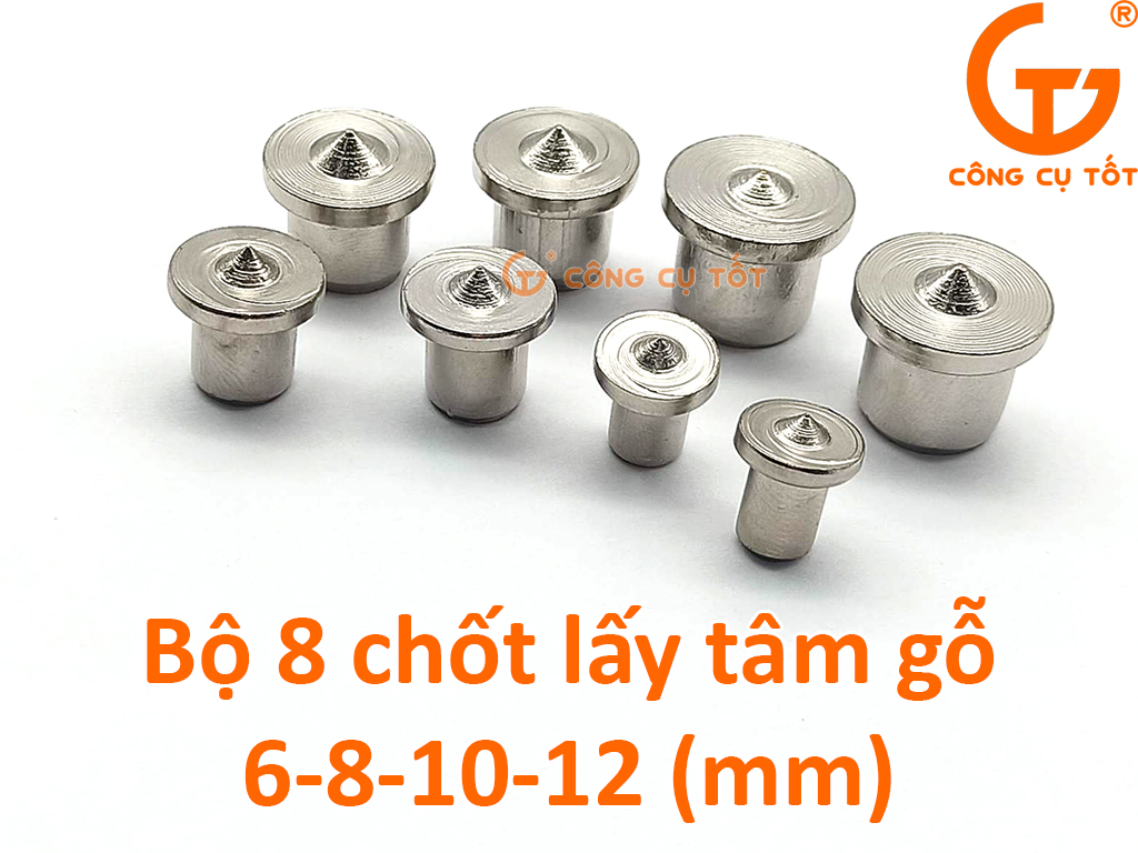 Bộ 8 chốt lấy tâm gỗ 6-8-10-12mm