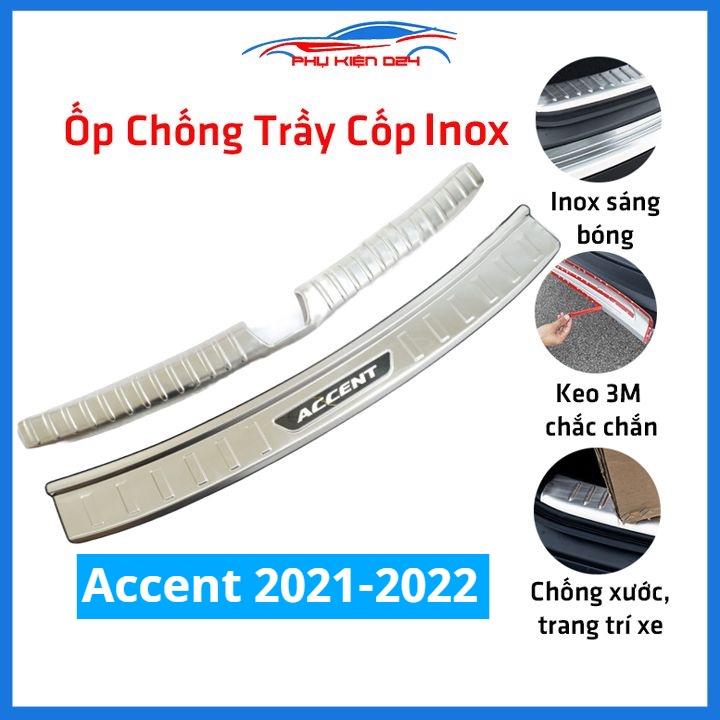 Ốp chống trầy cốp Accent 2021-2022 Inox chống va đập bảo vệ xe