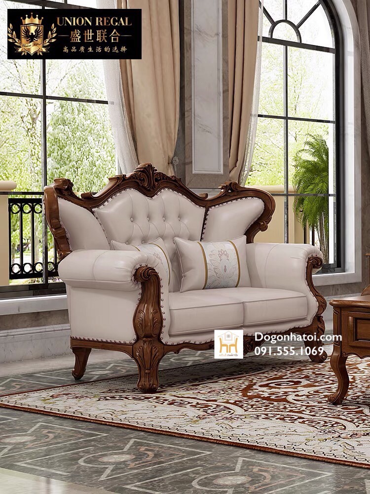 Sofa Gỗ Tự Nhiên Tân Cổ Điển Sang Trọng Cao Cấp SF417 - Đồ Gỗ Nhà Tôi