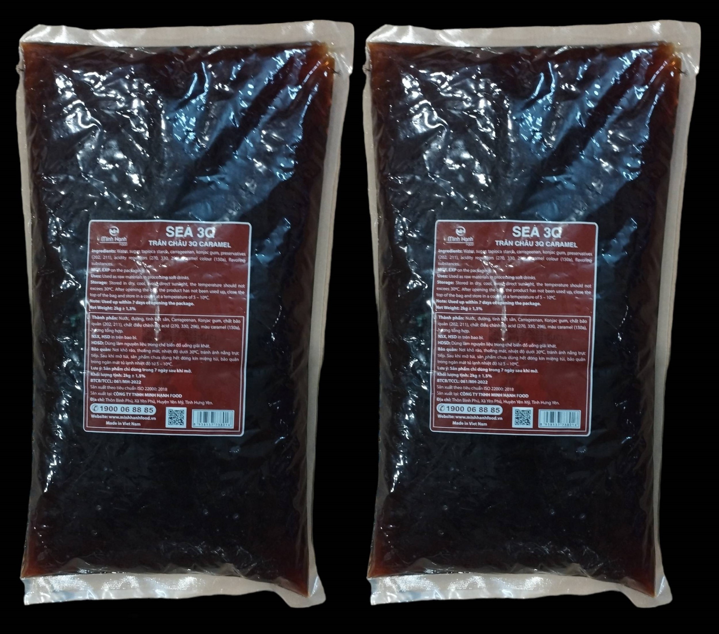 Combo 2 gói Trân Châu đen 3Q Sea Jelly 2 kg / Thạch 3Q Caramel Sea Jelly