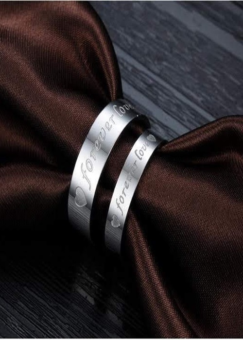 Nhẫn đôi titan valentine forever love cao cấp không đen vĩnh viễn ANC137