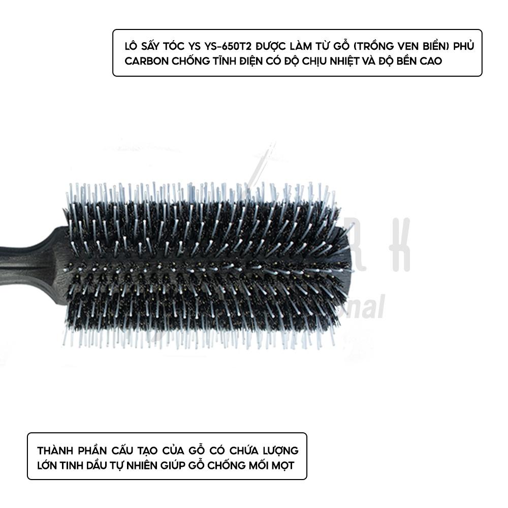 Lô sấy tóc Carbon Tiger Brush YS PARK lược uốn chịu nhiệt 65mm chính hãng YS-650T2