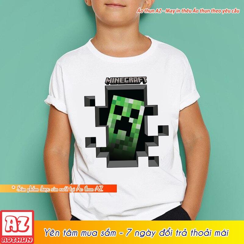 Áo thun Minecraft 3D độc đáo 2 màu đen và trắng - Áo trẻ em Mẫu mới M2785