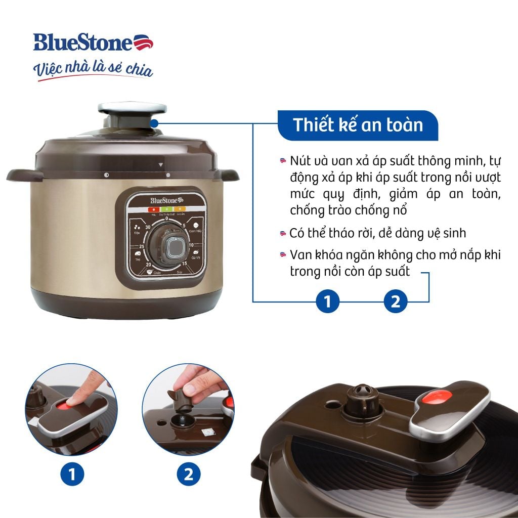Nồi Áp Suất Bluestone PCB-5629 (5 lít) - Hàng chính hãng