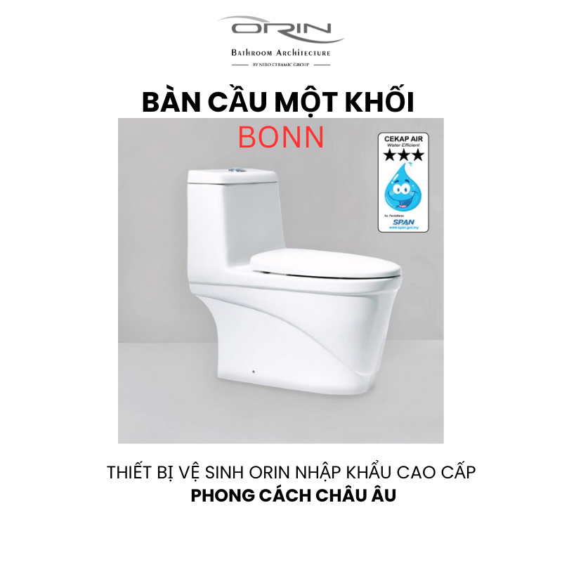 Bàn Cầu một khối nhập khẩu ORIN Bonn