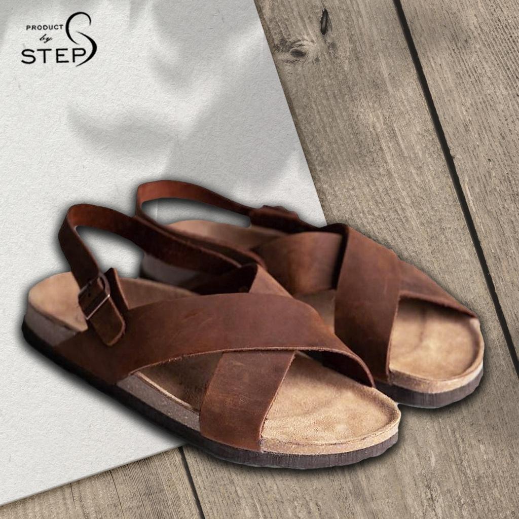 Giày đế trấu Unisex Da Quai chéo