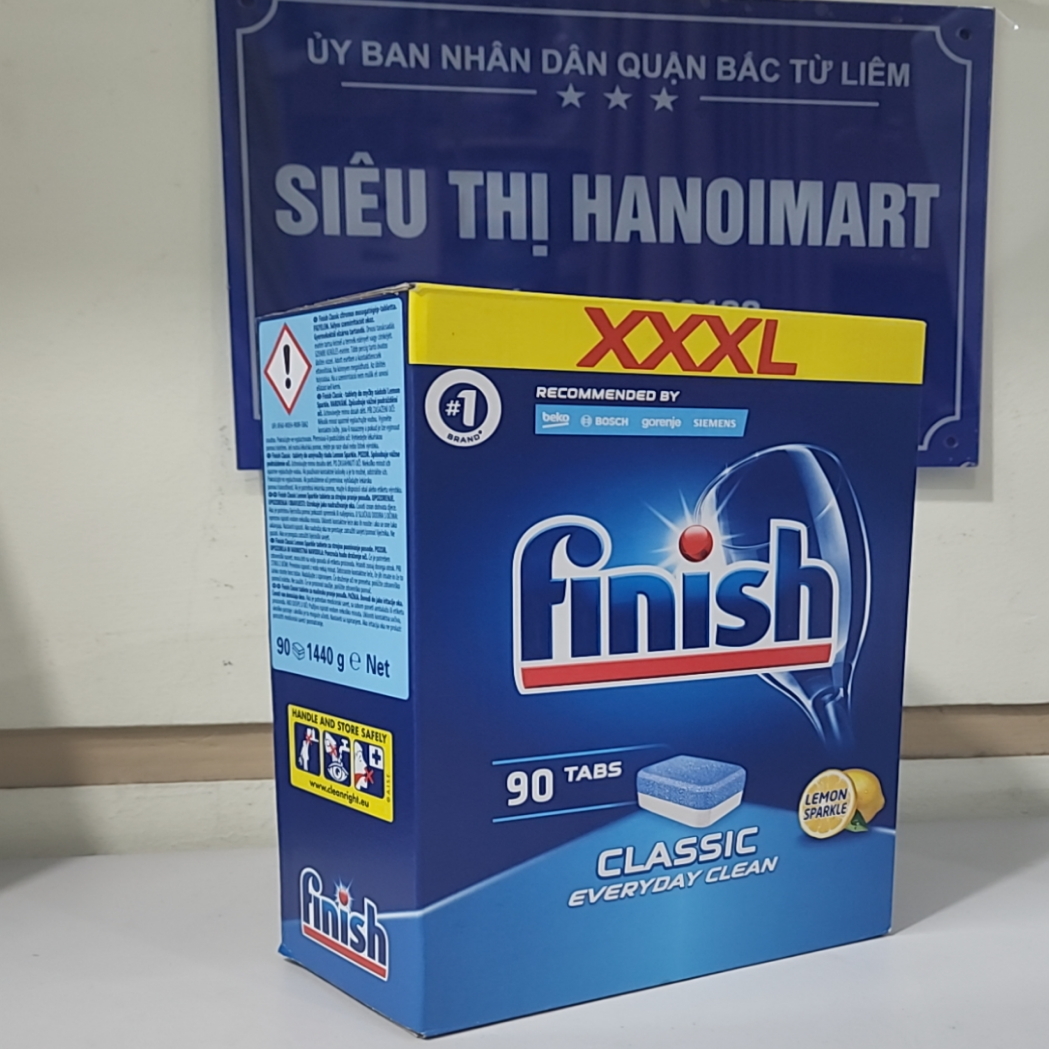 Túi 96 viên rửa bát Finish All In 1 Max Dishwasher Tablets 10 chức năng trong 1 viên nhập khẩu ba lan ( combo 2 gói 48 tabs )