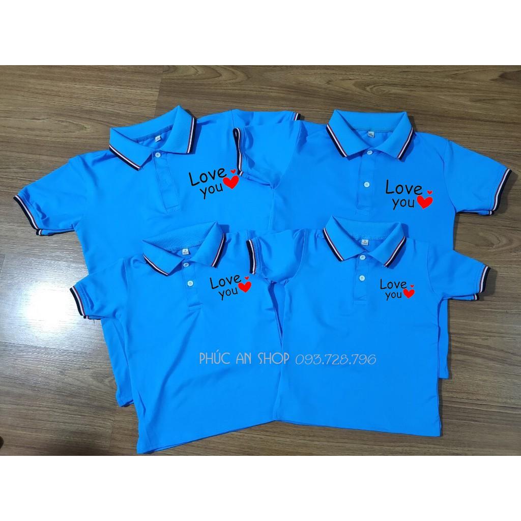 {Full size} ÁO THUN, ÁO PHONG gia đình có cổ - LOVE YOU