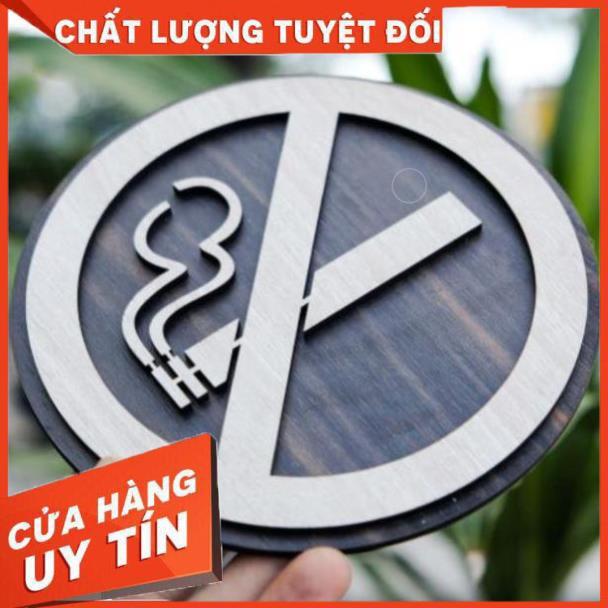 Bảng Gỗ Trang Trí Decor - Mẫu Cấm Hút Thuốc, No Smoking