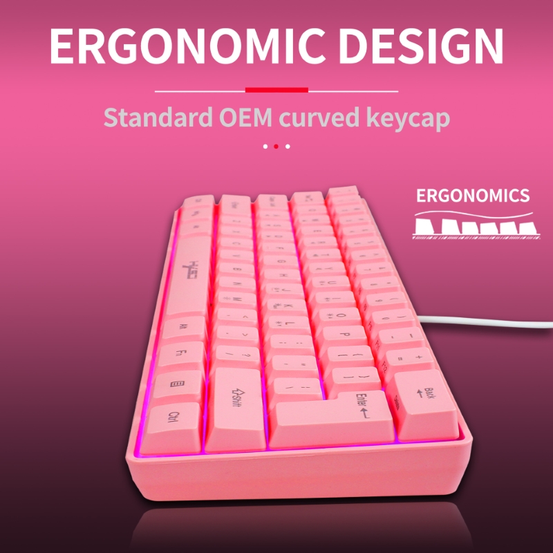 Bàn Phím gaming mini Led RGB V700 giả cơ nhỏ gọn - hàng nhập khẩu