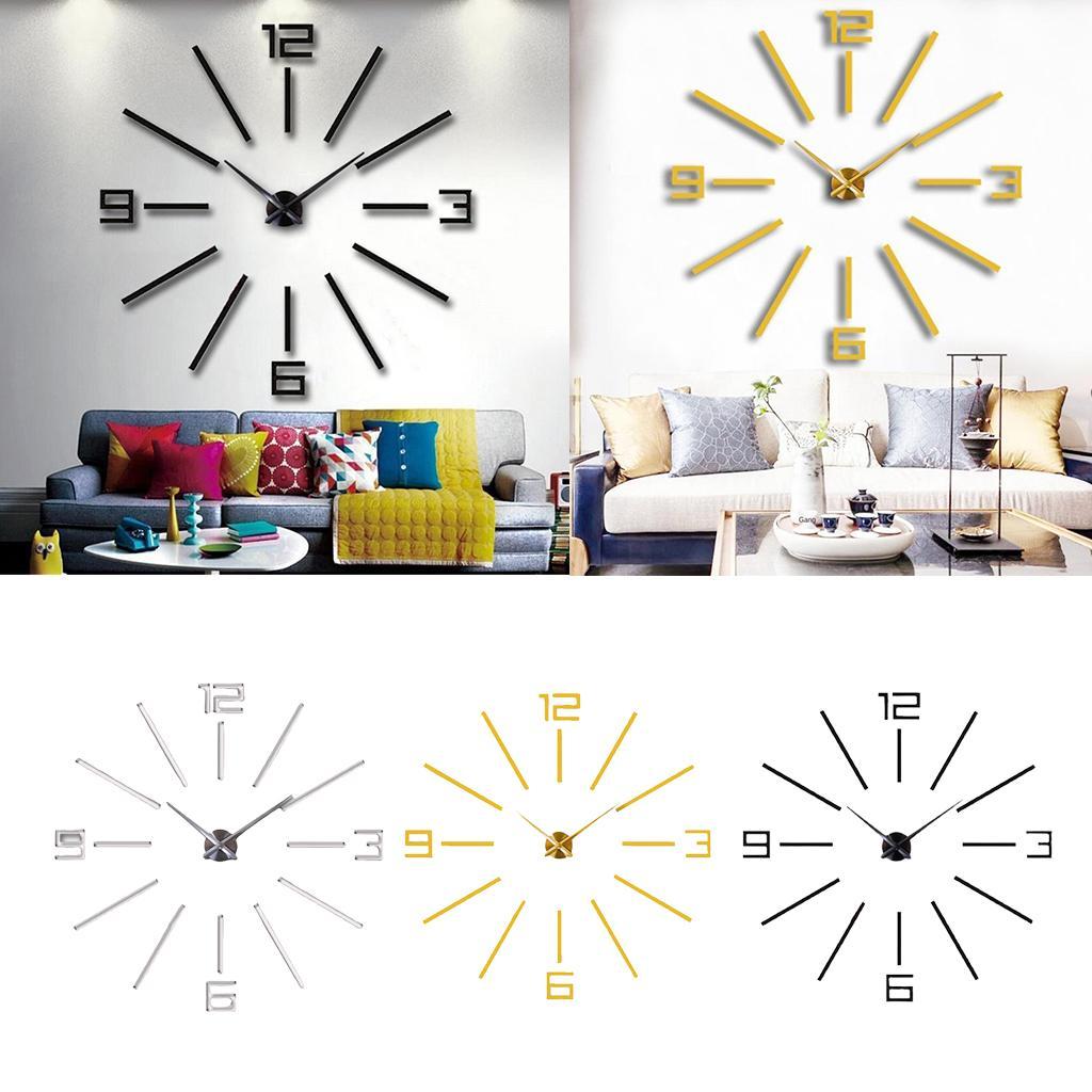 Large clocks wall decor frameless wall clock Black