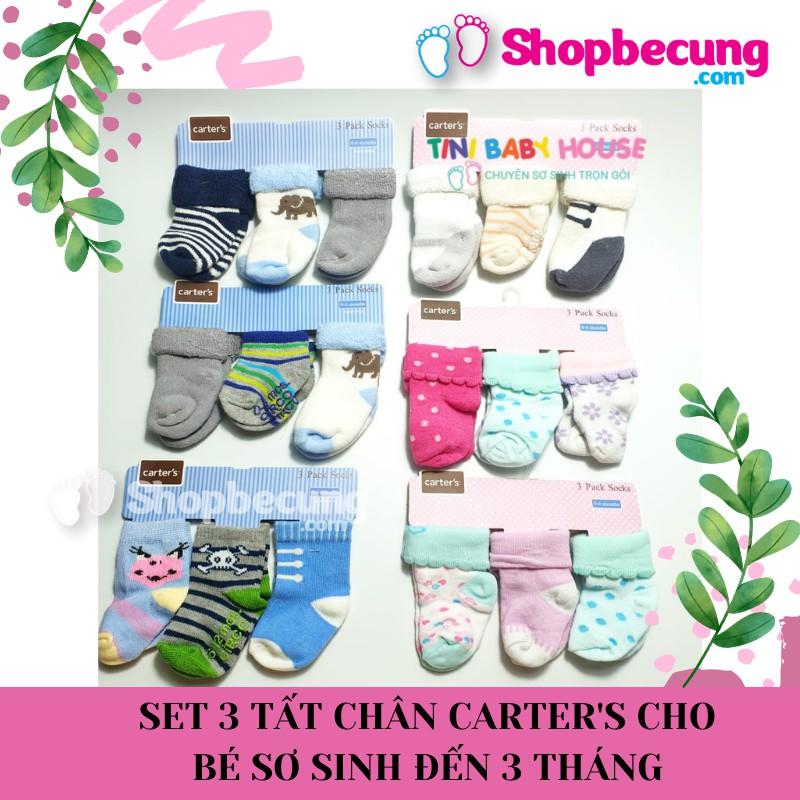 SET 3 TẤT CHÂN CHO BÉ SƠ SINH ĐẾN 3 THÁNG