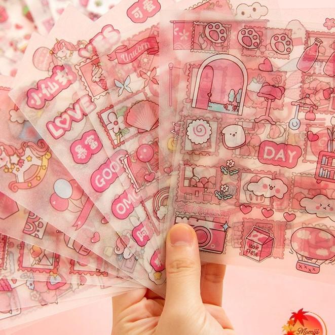 Sticker dán họa tiết hoạt hình đáng yêu dùng trang trí sổ tay DIY AOBA-STICKER-03