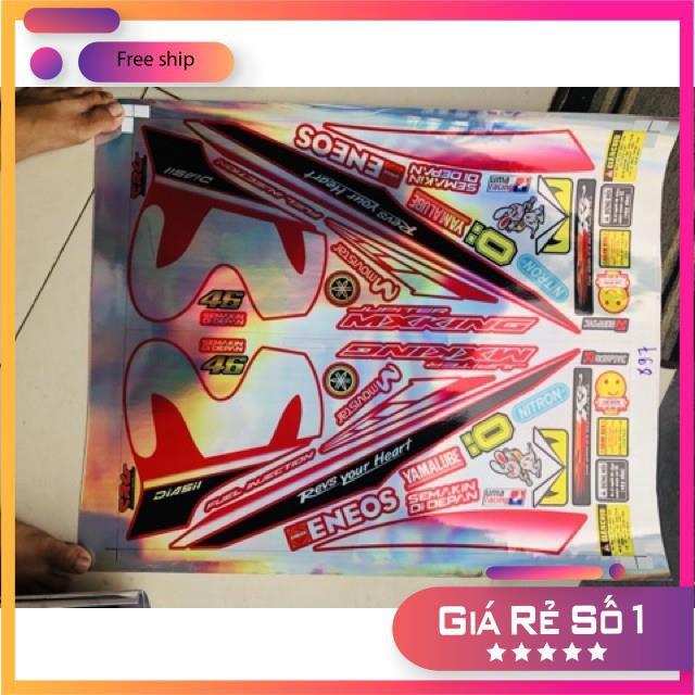 Tem rời exciter 150 movistar dán xe đỏ chất liệu Crom titan ánh 7 màu bảo hành màu sắc vĩnh viễn