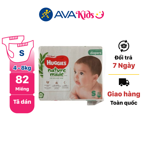 Tã dán siêu cao cấp Huggies size S 82 miếng (từ 4 - 8 kg)