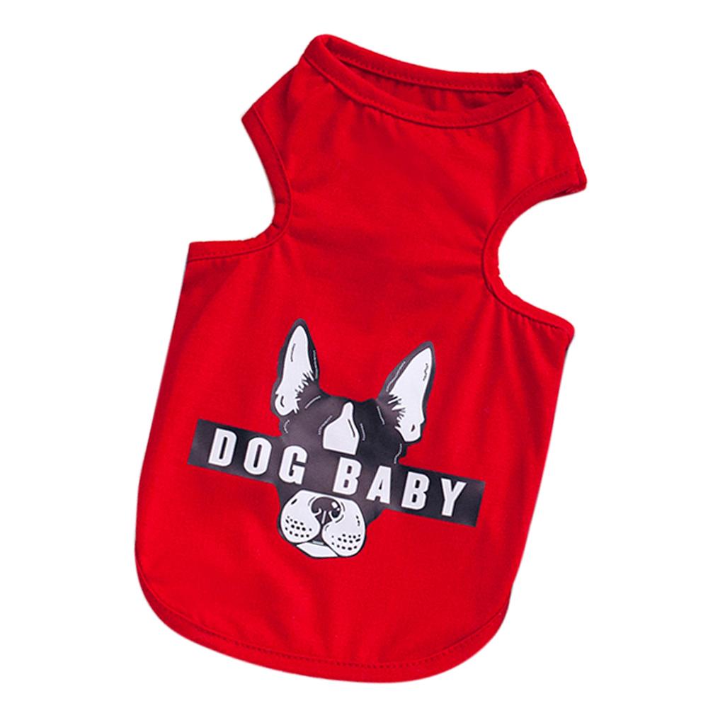 Cute Pattern Pet Puppy Dog Cat Pet Clothes Dress Vest T Shirt Red L