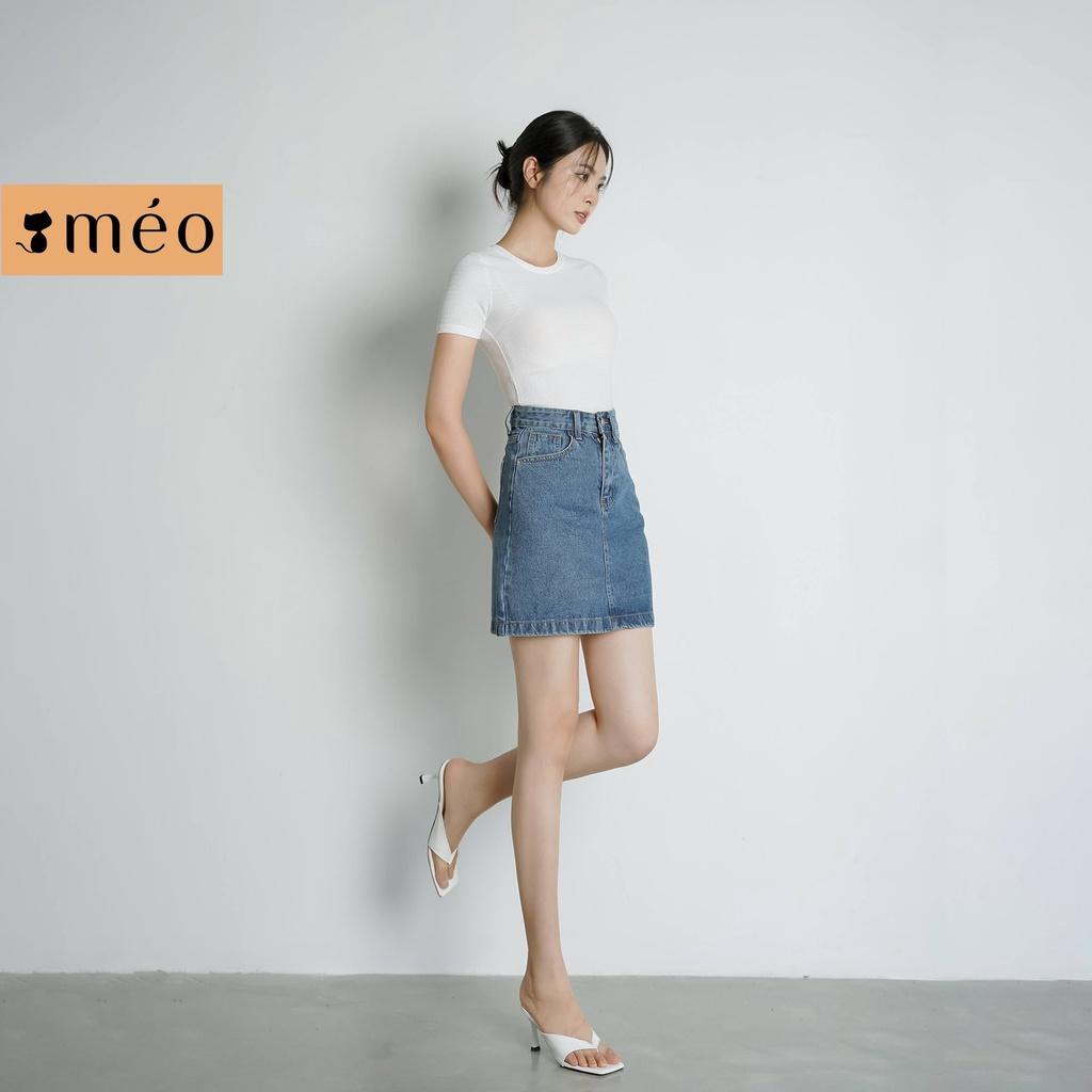 Chân váy nữ Méo shop chân váy jean ôm dáng chữ A 3881