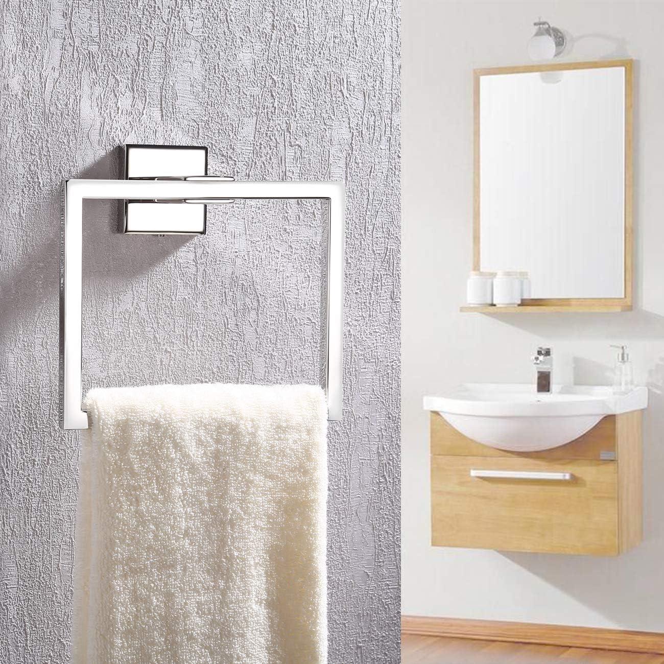 Vòng khăn tắm bằng thép không gỉ treo khăn treo khăn phụ kiện phòng tắm hiện đại khách sạn bình phương phong cách treo tường