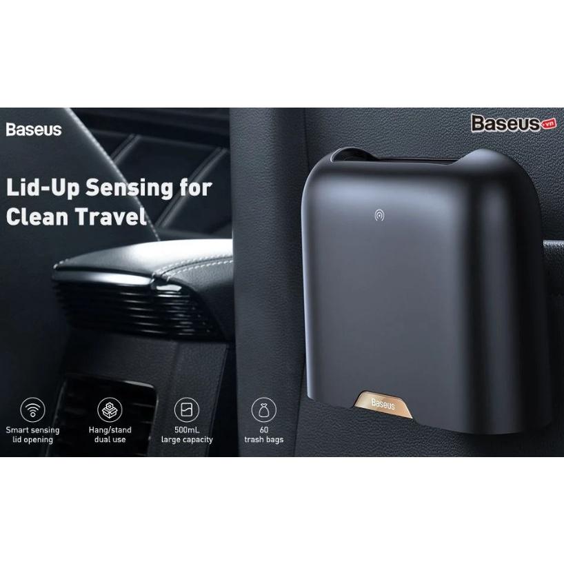 Thùng rác thông minh gắn lưng ghế Baseus Smart Cleaner Auto Car Trash Can dùng cho xe hơi