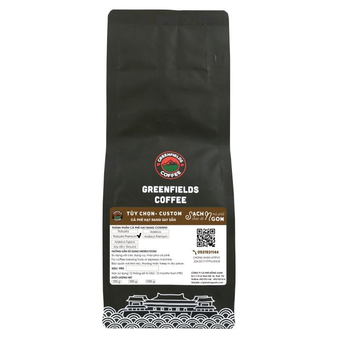 Cà phê nguyên chất CAO CẤP Robusta Premium Plus Dark/đậm Greenfields Coffee Phin/Espresso