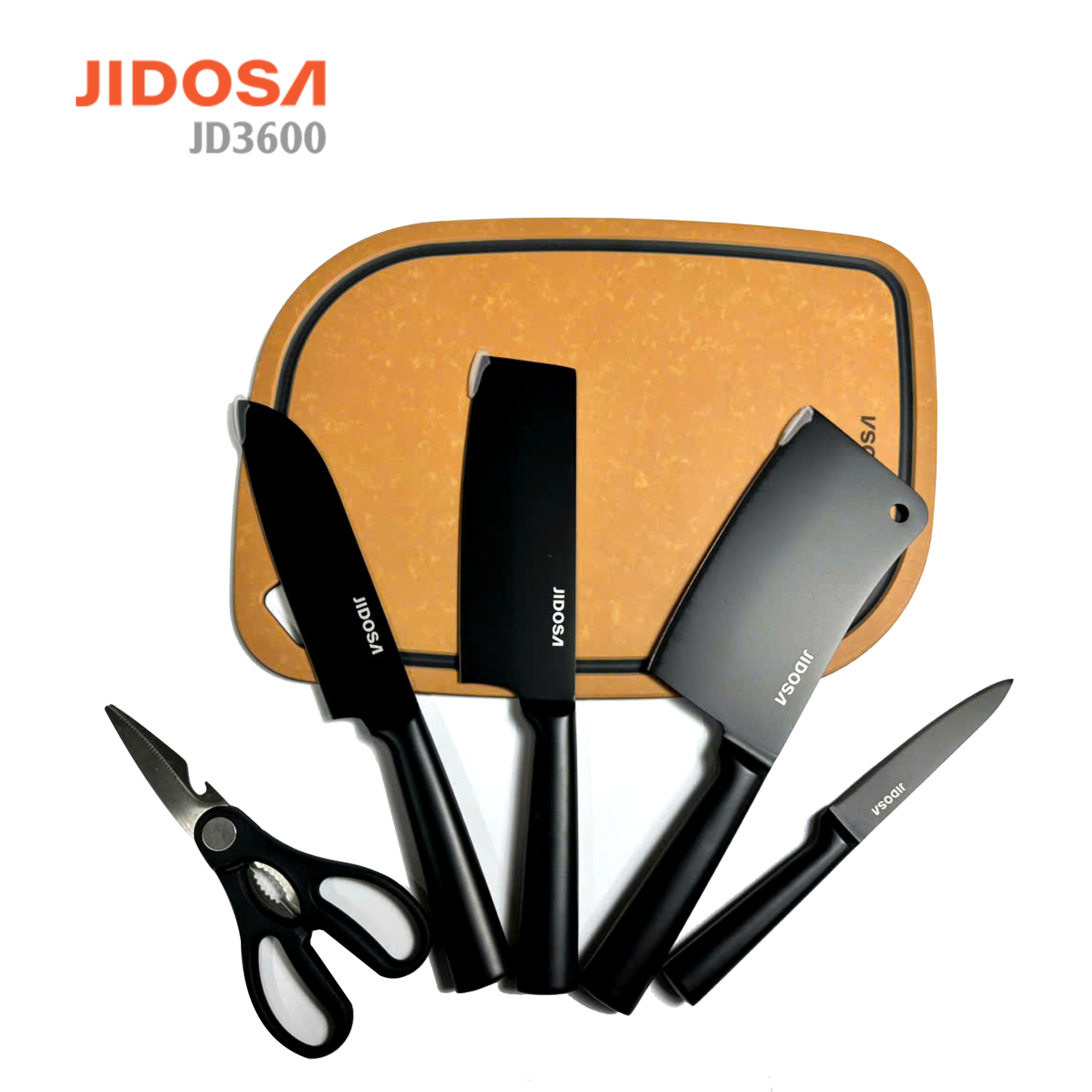 Bộ dao kéo 5 món cao cấp JIDOSA JD3600 đúc nguyên khối chắc chắn chịu lực bằng thép không gỉ