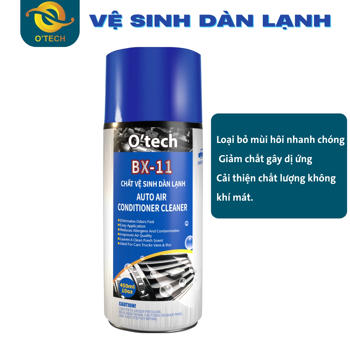 Vệ Sinh Điều Hoà Ô Tô - Dung Dịch Vệ Sinh Điều Hòa Ô Tô - Nước Rửa Máy Lạnh - Air Cleaner - OTech