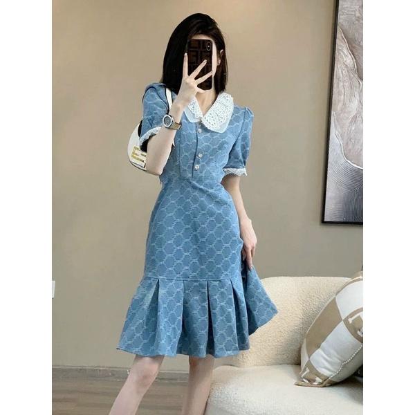 ĐẦM JEAN CỔ REN CAO CẤP