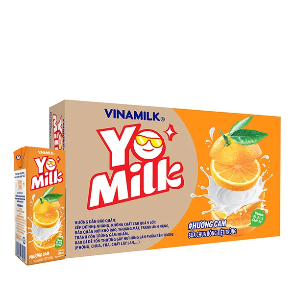 Thùng 48 Hộp Sữa Chua Uống Hương Cam Vinamilk