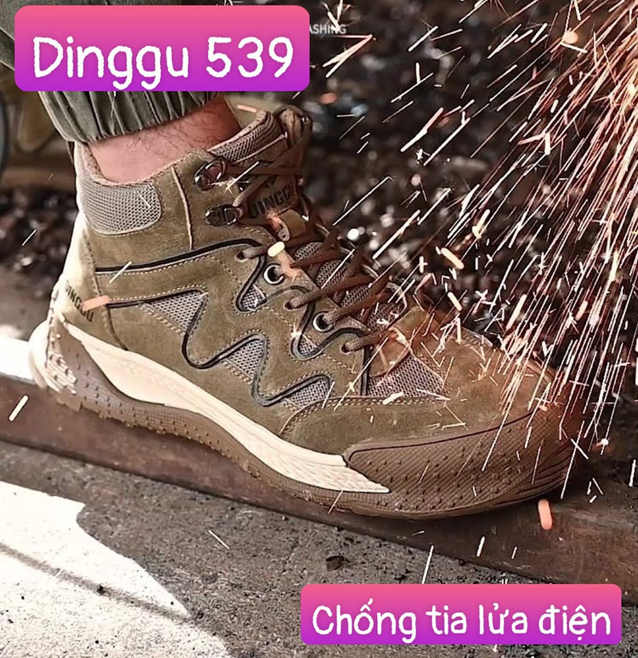 Giày Bảo Hộ Lao Động DINGGU 539, Thể Thao, Chống Trơn Trượt, Chống Đinh, Chống Va Đập, Siêu Nhẹ, Thoáng Khí, Mẫu Mới 2023, Nhập khẩu Trung Quốc, Tặng Kèm Vớ