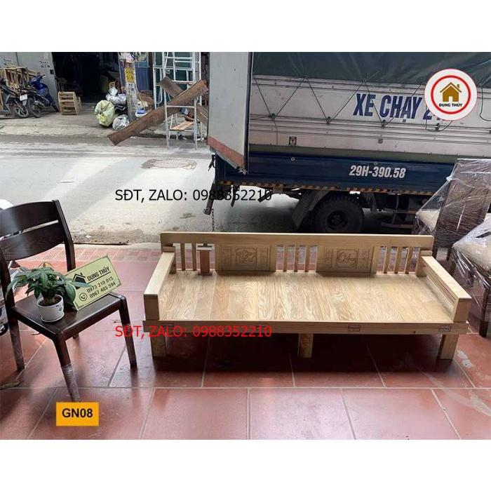Ảnh thực tế giường gấp thành ghế sofa gỗ sồi Nga GN08