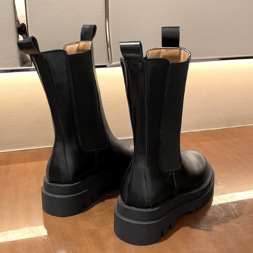 Bốt Nữ Siêu Cổ Chun Cao Cấp Độn Đế - Boots Cổ Cao Thời Trang Hàn Quốc