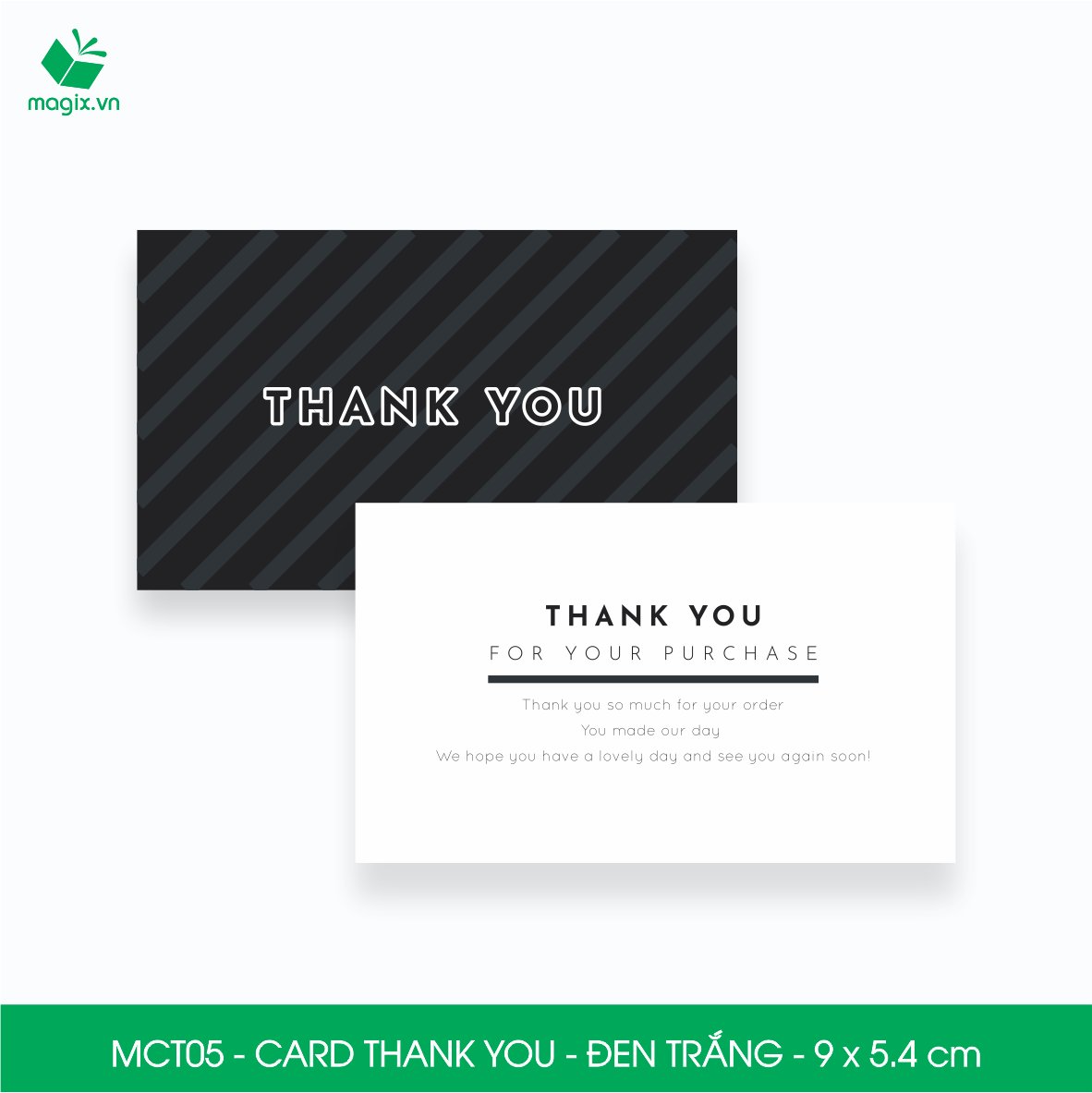 MCT05 - 9x5.4 cm - 1000 Card Thank you, Thiệp cảm ơn khách hàng, card cám ơn cứng cáp sang trọng