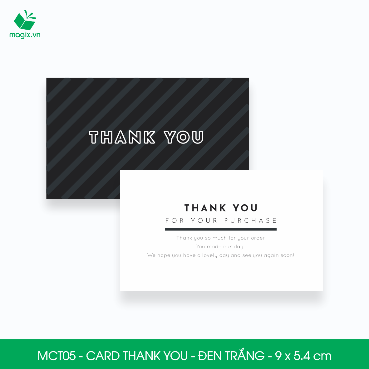 Hình ảnh MCT05 - 9x5.4 cm - 50 Card Thank you, Thiệp cảm ơn khách hàng, card cám ơn cứng cáp sang trọng