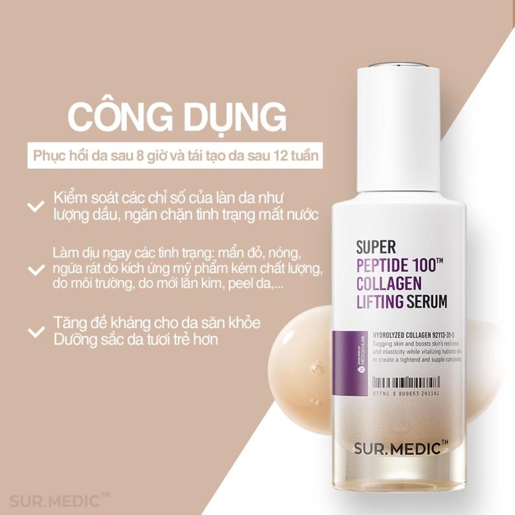 Tinh Chất Serum Sur Medic Super Peptide 100tm Collagen Lifting Serum Trẻ Hoá Da 50ml