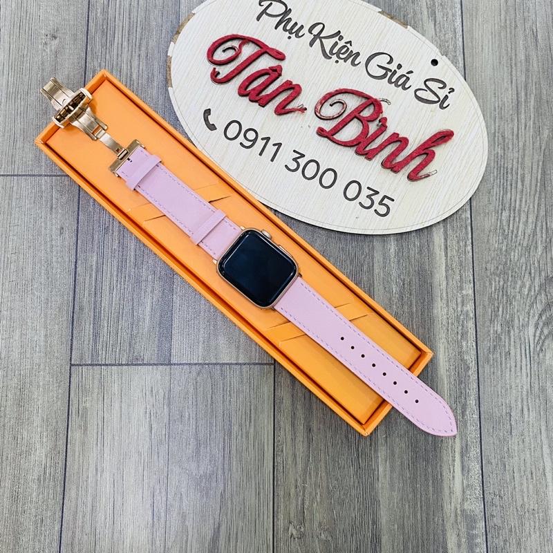 Dây da khoá bướm màu hồng cực xinh dành cho applewatch