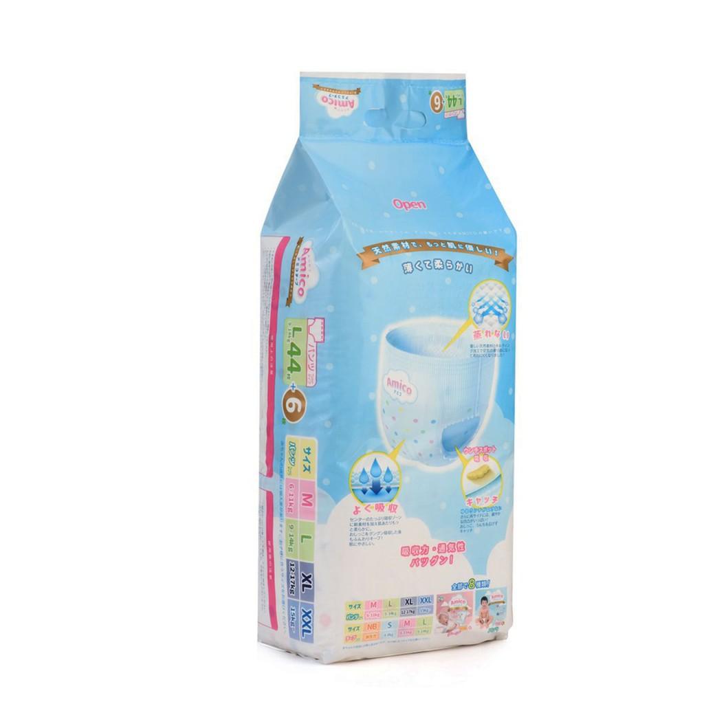 Bỉm - Tã quần Amico size L 44 + 6 miếng (Cho bé 9 - 14kg)