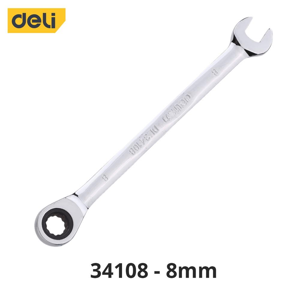 Cờ Lê Hai Đầu Đa Năng Deli Vòng Miệng Tự Động - Kích Cỡ 8mm Và 10mm - Tiện Dụng Trong Sửa Chữa Lắp Ráp DL34108 / DL34110