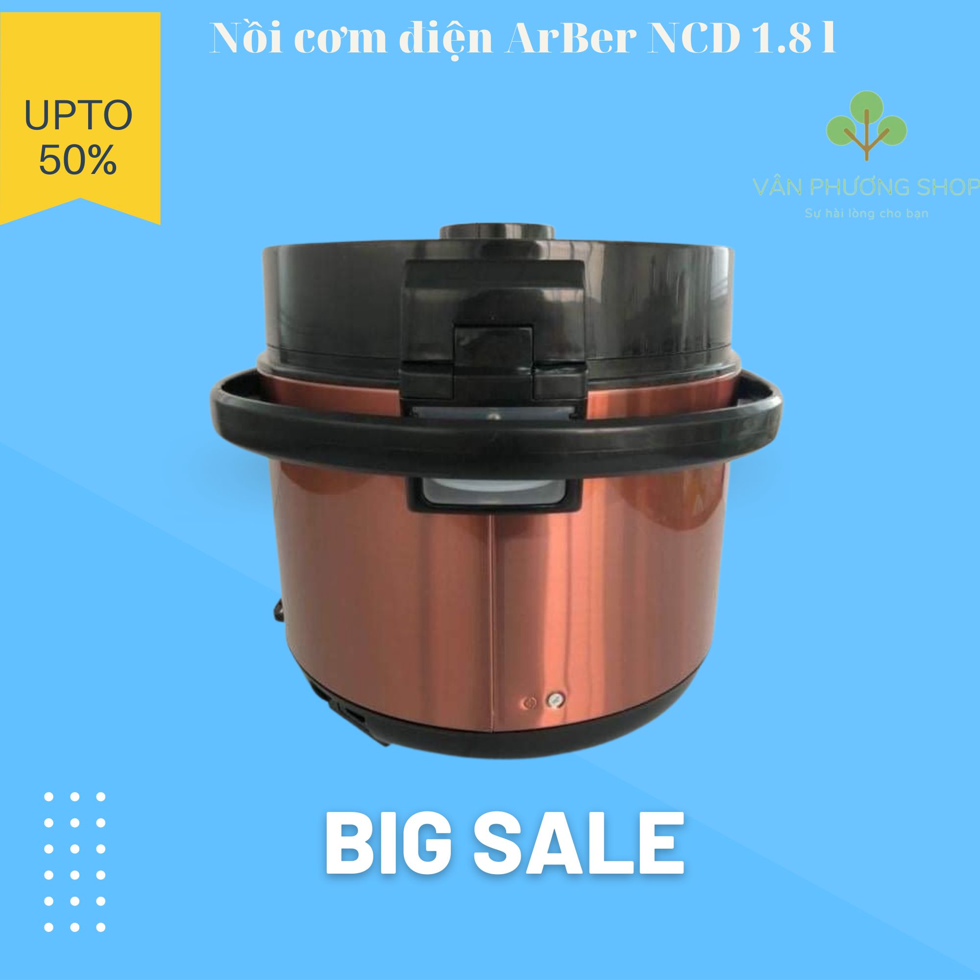 Nồi cơm điện Arber model NCD1.8GOLD dung tích 1,8 lít - Hàng chính hãng