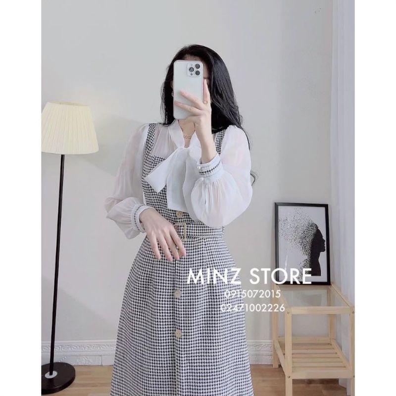 VÁY DẠ TK PHỐI TAY SƠ MI BÈO NƠ