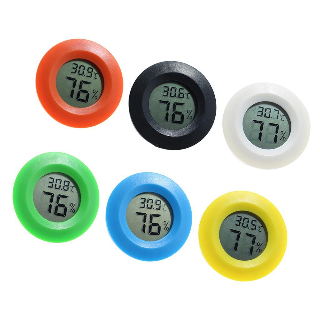 2x Round Reptile Thermometer Humidity Hygrometer Red For Reptile Habitat