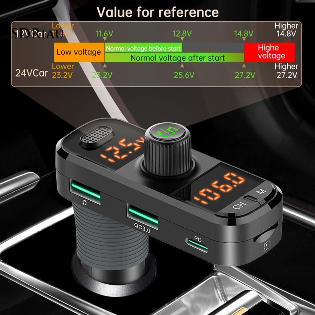 *QCDZ* BC70 Car Bluetooth 5.0 MP3 Player Hands-free Calling Dual Digital Tube Display QC3.0 PD USB Fast Charger FM Transmitter