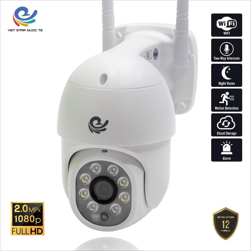 Camera Ip Ngoài Trời Xoay Việt Star Quốc Tế 2.0Mp FullHD 1080P, Ban Đêm Có Màu - Hàng Chính Hãng