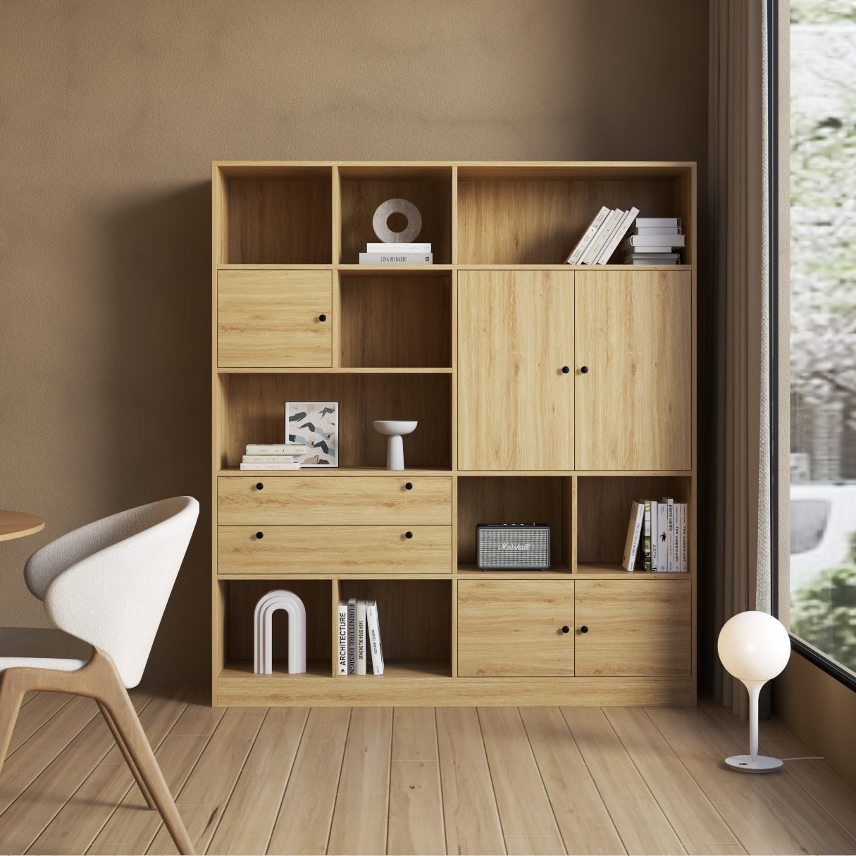 [Happy Home Furniture] CATY , Kệ sách nhiều ngăn - 1m6 x 1m8 ,  160cm x 38cm x 180cm (DxRxC), KSA_026